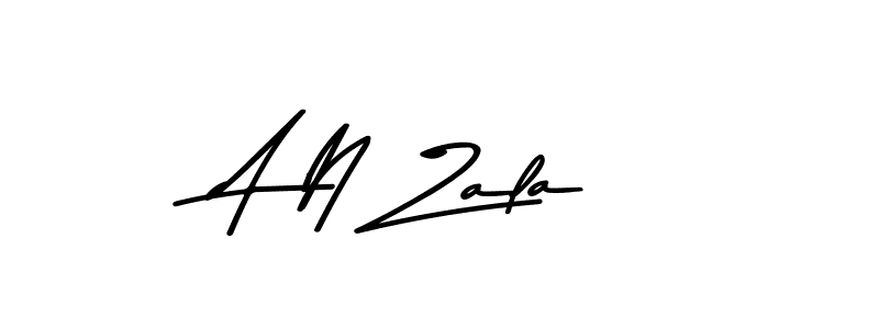 Create a beautiful signature design for name A N Zala. With this signature (Asem Kandis PERSONAL USE) fonts, you can make a handwritten signature for free. A N Zala signature style 9 images and pictures png