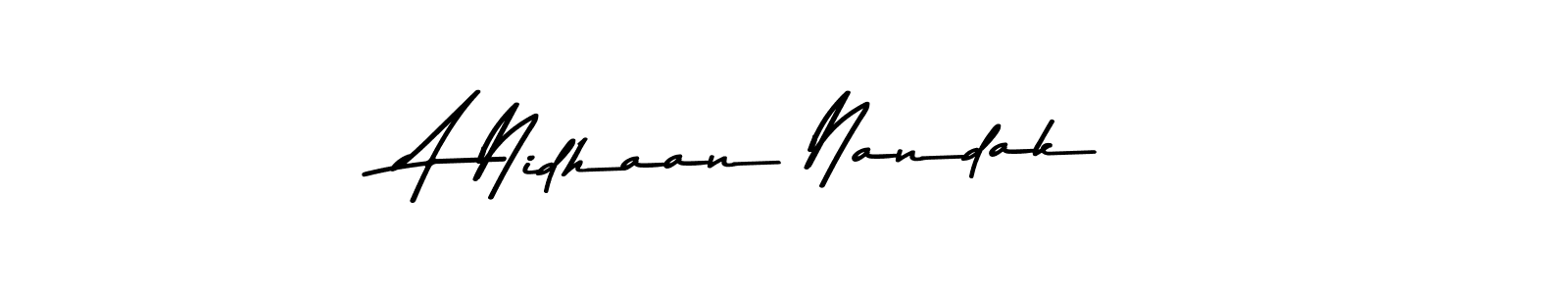 Here are the top 10 professional signature styles for the name A Nidhaan Nandak. These are the best autograph styles you can use for your name. A Nidhaan Nandak signature style 9 images and pictures png