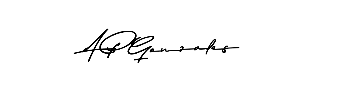 Make a beautiful signature design for name A P Gonzales. With this signature (Asem Kandis PERSONAL USE) style, you can create a handwritten signature for free. A P Gonzales signature style 9 images and pictures png