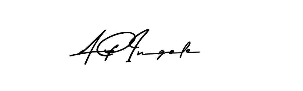 Create a beautiful signature design for name A P Ingole. With this signature (Asem Kandis PERSONAL USE) fonts, you can make a handwritten signature for free. A P Ingole signature style 9 images and pictures png