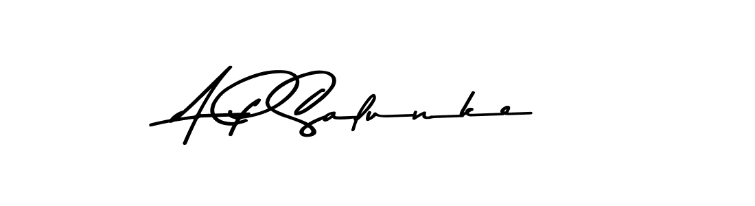 The best way (Asem Kandis PERSONAL USE) to make a short signature is to pick only two or three words in your name. The name A P Salunke include a total of six letters. For converting this name. A P Salunke signature style 9 images and pictures png