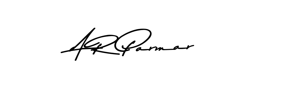 How to make A R Parmar name signature. Use Asem Kandis PERSONAL USE style for creating short signs online. This is the latest handwritten sign. A R Parmar signature style 9 images and pictures png