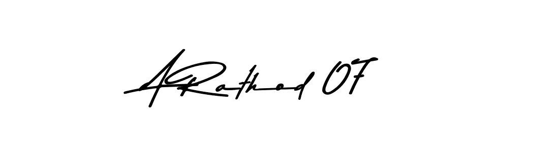 How to make A Rathod 07 name signature. Use Asem Kandis PERSONAL USE style for creating short signs online. This is the latest handwritten sign. A Rathod 07 signature style 9 images and pictures png