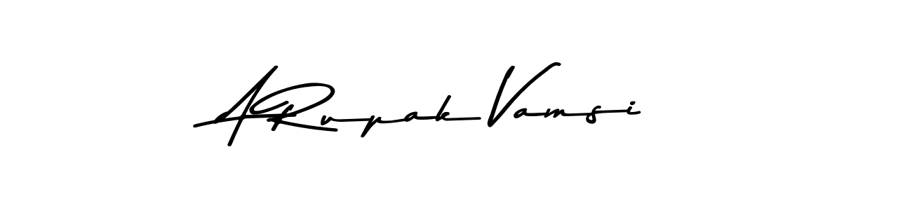 The best way (Asem Kandis PERSONAL USE) to make a short signature is to pick only two or three words in your name. The name A Rupak Vamsi include a total of six letters. For converting this name. A Rupak Vamsi signature style 9 images and pictures png