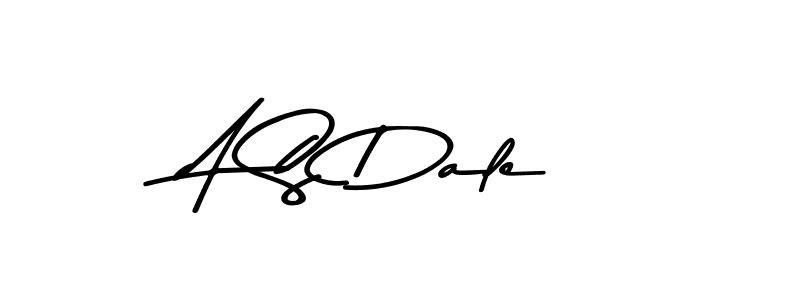 How to make A S Dale name signature. Use Asem Kandis PERSONAL USE style for creating short signs online. This is the latest handwritten sign. A S Dale signature style 9 images and pictures png