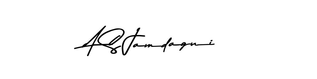 The best way (Asem Kandis PERSONAL USE) to make a short signature is to pick only two or three words in your name. The name A S Jamdagni include a total of six letters. For converting this name. A S Jamdagni signature style 9 images and pictures png