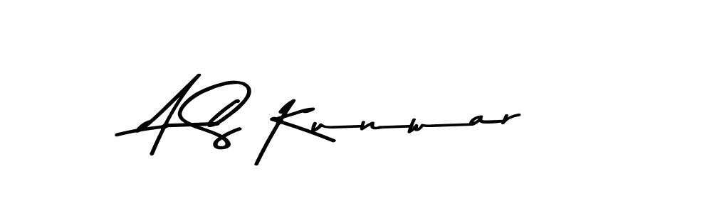 How to make A S Kunwar name signature. Use Asem Kandis PERSONAL USE style for creating short signs online. This is the latest handwritten sign. A S Kunwar signature style 9 images and pictures png
