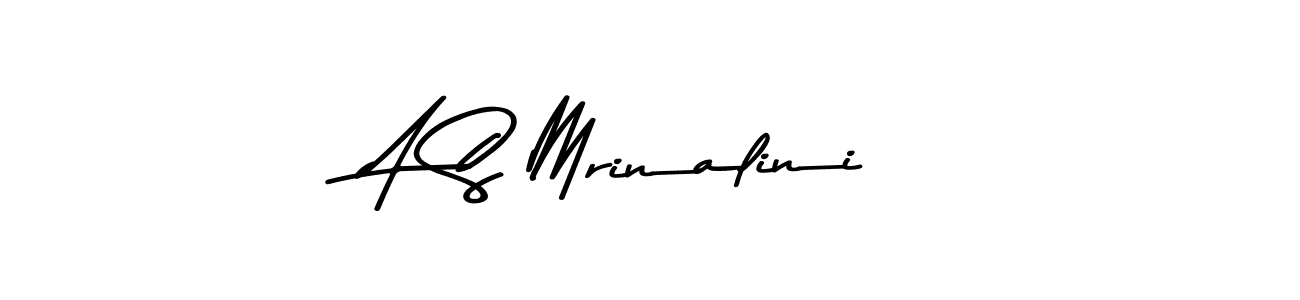 How to make A S Mrinalini name signature. Use Asem Kandis PERSONAL USE style for creating short signs online. This is the latest handwritten sign. A S Mrinalini signature style 9 images and pictures png