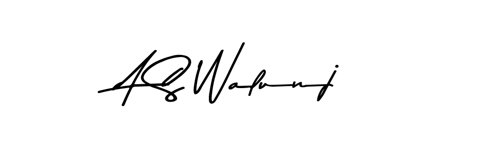 Asem Kandis PERSONAL USE is a professional signature style that is perfect for those who want to add a touch of class to their signature. It is also a great choice for those who want to make their signature more unique. Get A S Walunj name to fancy signature for free. A S Walunj signature style 9 images and pictures png