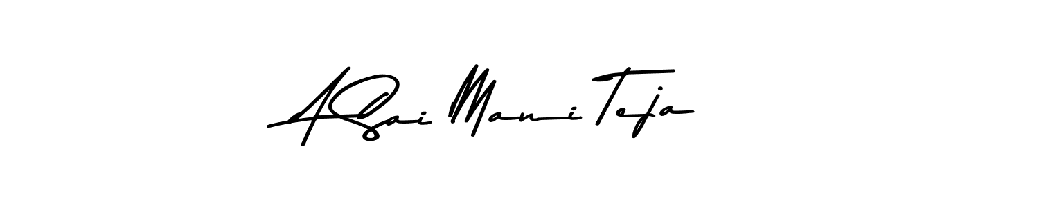 Create a beautiful signature design for name A Sai Mani Teja. With this signature (Asem Kandis PERSONAL USE) fonts, you can make a handwritten signature for free. A Sai Mani Teja signature style 9 images and pictures png