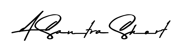 Create an unforgettable impression when signing with A Santra Short name styled in Asem Kandis PERSONAL USE typography. 100% free online generator. A Santra Short signature style 9 images and pictures png