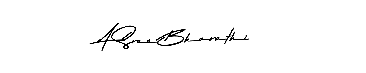 The best way (Asem Kandis PERSONAL USE) to make a short signature is to pick only two or three words in your name. The name A Sree Bharathi include a total of six letters. For converting this name. A Sree Bharathi signature style 9 images and pictures png