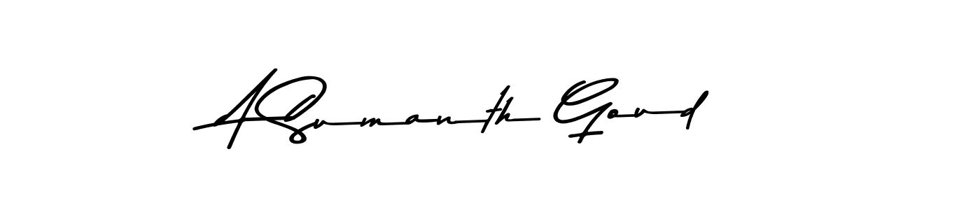 How to make A Sumanth Goud name signature. Use Asem Kandis PERSONAL USE style for creating short signs online. This is the latest handwritten sign. A Sumanth Goud signature style 9 images and pictures png