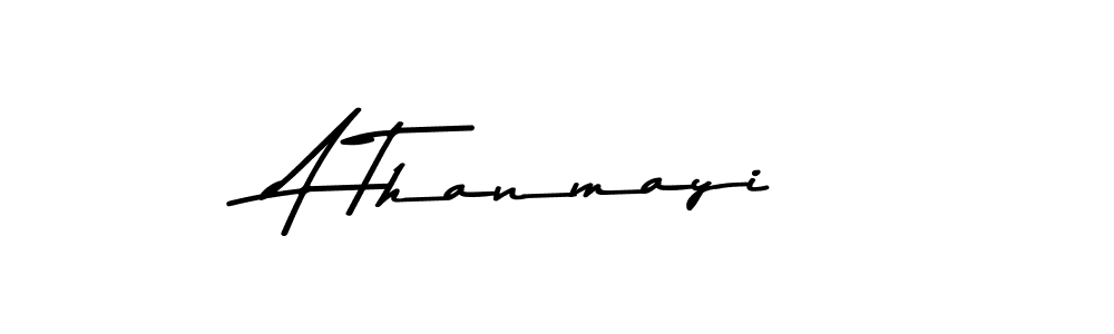 Create a beautiful signature design for name A Thanmayi. With this signature (Asem Kandis PERSONAL USE) fonts, you can make a handwritten signature for free. A Thanmayi signature style 9 images and pictures png