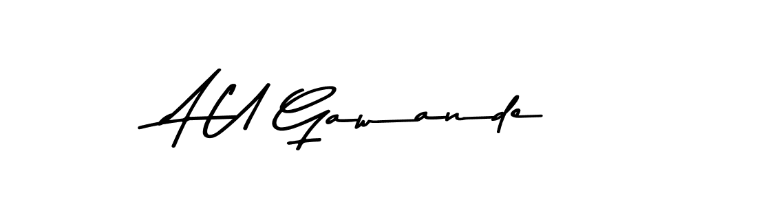 Create a beautiful signature design for name A U Gawande. With this signature (Asem Kandis PERSONAL USE) fonts, you can make a handwritten signature for free. A U Gawande signature style 9 images and pictures png