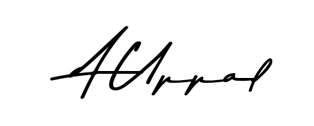 The Asem Kandis PERSONAL USE font transforms the name A Uppal into an executive sign with sharp precision and distinguished character. A Uppal signature style 9 images and pictures png