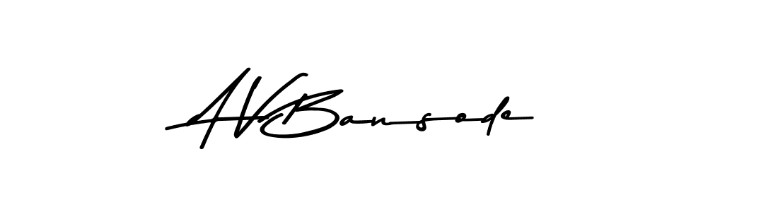Use a signature maker to create a handwritten signature online. With this signature software, you can design (Asem Kandis PERSONAL USE) your own signature for name A V Bansode. A V Bansode signature style 9 images and pictures png