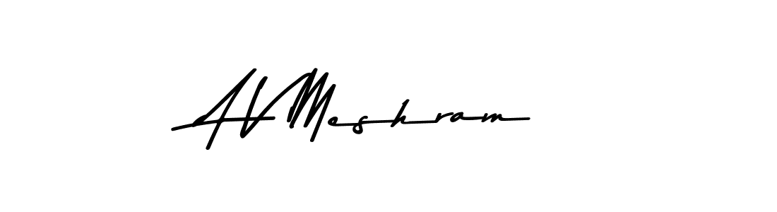 You can use this online signature creator to create a handwritten signature for the name A V Meshram. This is the best online autograph maker. A V Meshram signature style 9 images and pictures png
