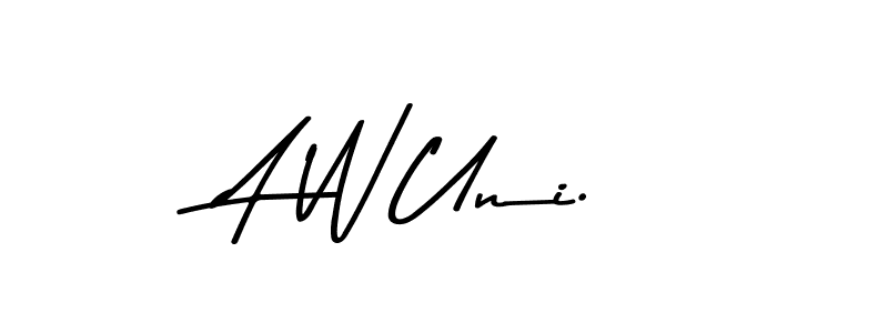 Also You can easily find your signature by using the search form. We will create A W Uni. name handwritten signature images for you free of cost using Asem Kandis PERSONAL USE sign style. A W Uni. signature style 9 images and pictures png