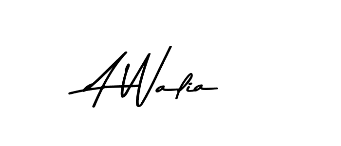 How to make A Walia name signature. Use Asem Kandis PERSONAL USE style for creating short signs online. This is the latest handwritten sign. A Walia signature style 9 images and pictures png