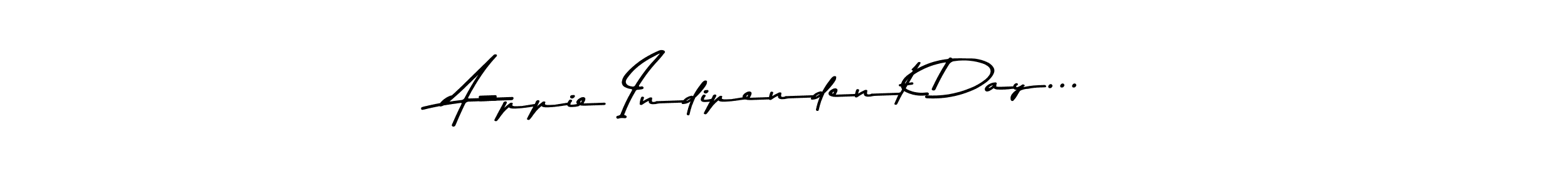 This is the best signature style for the A-ppie Indipendent Day... name. Also you like these signature font (Asem Kandis PERSONAL USE). Mix name signature. A-ppie Indipendent Day... signature style 9 images and pictures png