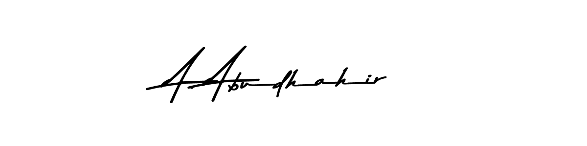 Design your own signature with our free online signature maker. With this signature software, you can create a handwritten (Asem Kandis PERSONAL USE) signature for name A. Abudhahir. A. Abudhahir signature style 9 images and pictures png