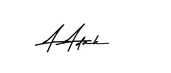Create a beautiful signature design for name A. Adak. With this signature (Asem Kandis PERSONAL USE) fonts, you can make a handwritten signature for free. A. Adak signature style 9 images and pictures png