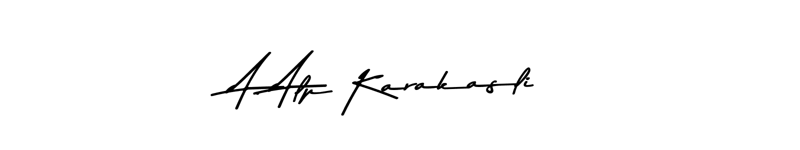 How to make A. Alp Karakasli name signature. Use Asem Kandis PERSONAL USE style for creating short signs online. This is the latest handwritten sign. A. Alp Karakasli signature style 9 images and pictures png