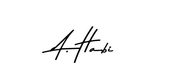 The best way (Asem Kandis PERSONAL USE) to make a short signature is to pick only two or three words in your name. The name A. Habi include a total of six letters. For converting this name. A. Habi signature style 9 images and pictures png