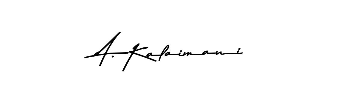 The best way (Asem Kandis PERSONAL USE) to make a short signature is to pick only two or three words in your name. The name A. Kalaimani include a total of six letters. For converting this name. A. Kalaimani signature style 9 images and pictures png