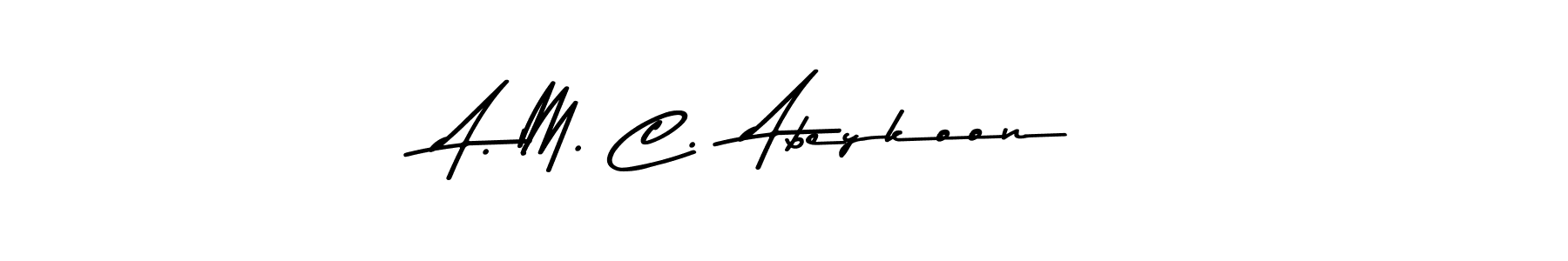 Design your own signature with our free online signature maker. With this signature software, you can create a handwritten (Asem Kandis PERSONAL USE) signature for name A. M. C.  Abeykoon. A. M. C.  Abeykoon signature style 9 images and pictures png