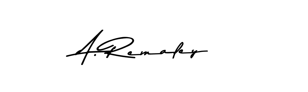 How to make A. Remaley name signature. Use Asem Kandis PERSONAL USE style for creating short signs online. This is the latest handwritten sign. A. Remaley signature style 9 images and pictures png