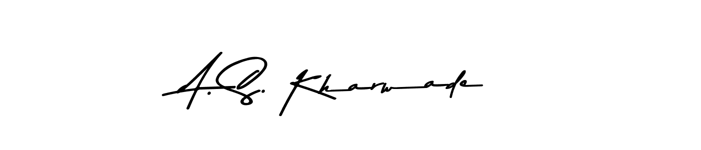 The best way (Asem Kandis PERSONAL USE) to make a short signature is to pick only two or three words in your name. The name A. S. Kharwade include a total of six letters. For converting this name. A. S. Kharwade signature style 9 images and pictures png