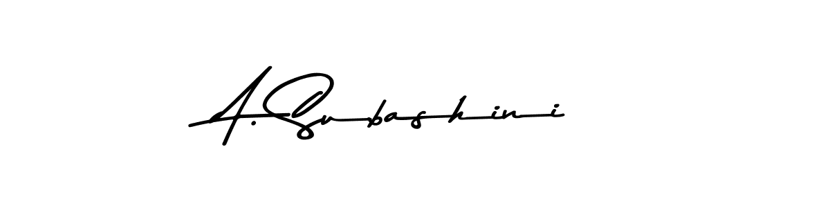 How to make A. Subashini signature? Asem Kandis PERSONAL USE is a professional autograph style. Create handwritten signature for A. Subashini name. A. Subashini signature style 9 images and pictures png