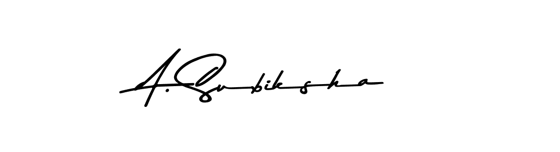 How to Draw A. Subiksha signature style? Asem Kandis PERSONAL USE is a latest design signature styles for name A. Subiksha. A. Subiksha signature style 9 images and pictures png