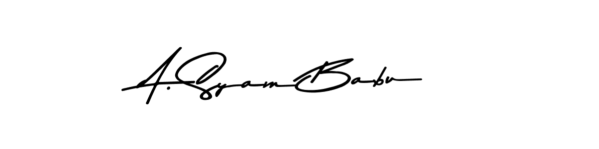 if you are searching for the best signature style for your name A. Syam Babu. so please give up your signature search. here we have designed multiple signature styles  using Asem Kandis PERSONAL USE. A. Syam Babu signature style 9 images and pictures png