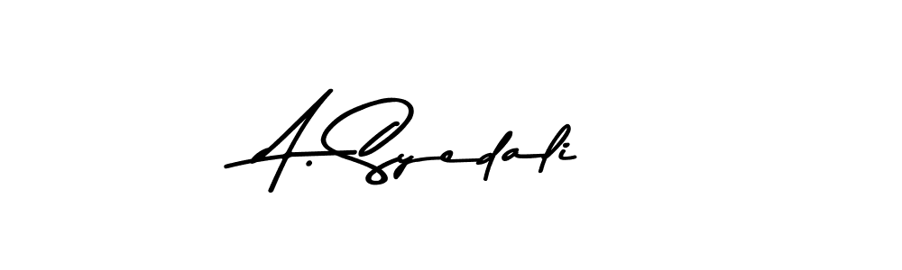 This is the best signature style for the A. Syedali name. Also you like these signature font (Asem Kandis PERSONAL USE). Mix name signature. A. Syedali signature style 9 images and pictures png