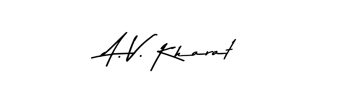 The best way (Asem Kandis PERSONAL USE) to make a short signature is to pick only two or three words in your name. The name A. V. Kharat include a total of six letters. For converting this name. A. V. Kharat signature style 9 images and pictures png