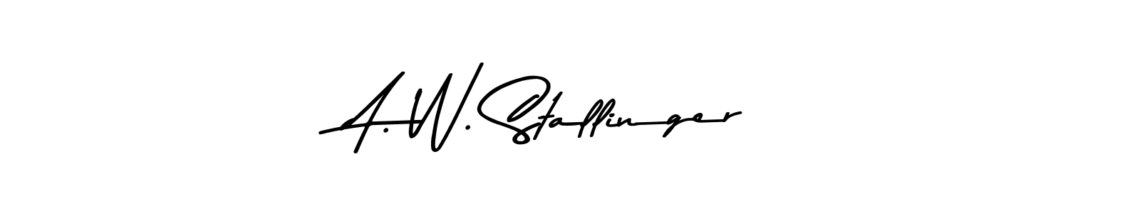 This is the best signature style for the A. W. Stallinger name. Also you like these signature font (Asem Kandis PERSONAL USE). Mix name signature. A. W. Stallinger signature style 9 images and pictures png