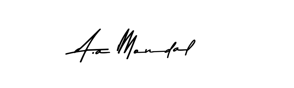 The best way (Asem Kandis PERSONAL USE) to make a short signature is to pick only two or three words in your name. The name A.a Mondal include a total of six letters. For converting this name. A.a Mondal signature style 9 images and pictures png