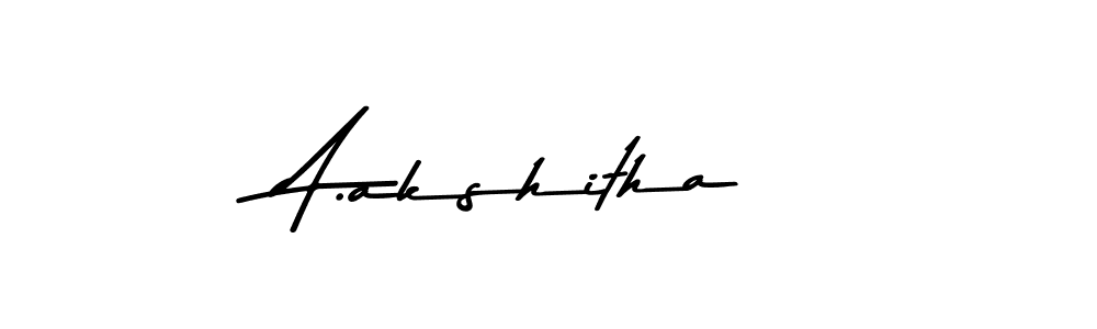 The best way (Asem Kandis PERSONAL USE) to make a short signature is to pick only two or three words in your name. The name A.akshitha include a total of six letters. For converting this name. A.akshitha signature style 9 images and pictures png