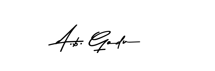 Create a beautiful signature design for name A.b. Godu. With this signature (Asem Kandis PERSONAL USE) fonts, you can make a handwritten signature for free. A.b. Godu signature style 9 images and pictures png