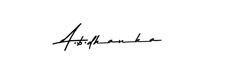 Use a signature maker to create a handwritten signature online. With this signature software, you can design (Asem Kandis PERSONAL USE) your own signature for name A.b.dhanka. A.b.dhanka signature style 9 images and pictures png