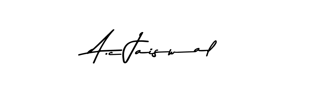 Create a beautiful signature design for name A.c Jaiswal. With this signature (Asem Kandis PERSONAL USE) fonts, you can make a handwritten signature for free. A.c Jaiswal signature style 9 images and pictures png