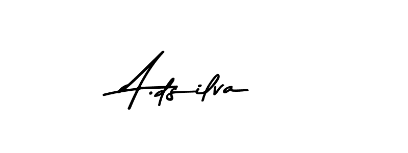 Create a beautiful signature design for name A.dsilva. With this signature (Asem Kandis PERSONAL USE) fonts, you can make a handwritten signature for free. A.dsilva signature style 9 images and pictures png