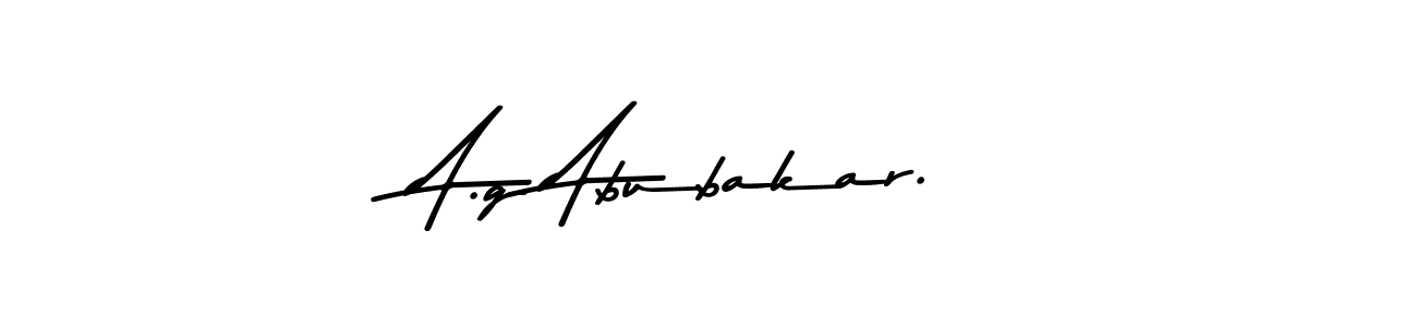 How to make A.g Abubakar. name signature. Use Asem Kandis PERSONAL USE style for creating short signs online. This is the latest handwritten sign. A.g Abubakar. signature style 9 images and pictures png