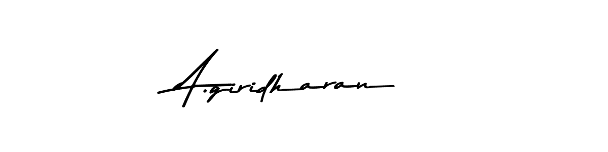 This is the best signature style for the A.giridharan name. Also you like these signature font (Asem Kandis PERSONAL USE). Mix name signature. A.giridharan signature style 9 images and pictures png