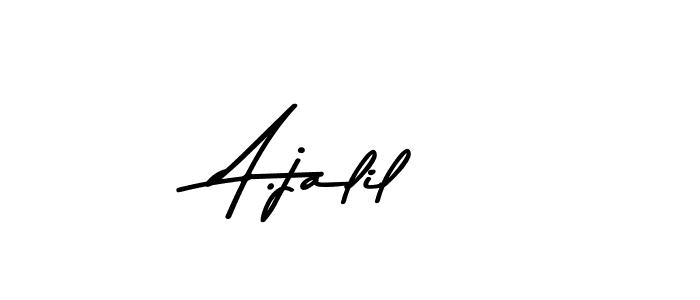 Create a beautiful signature design for name A.jalil. With this signature (Asem Kandis PERSONAL USE) fonts, you can make a handwritten signature for free. A.jalil signature style 9 images and pictures png