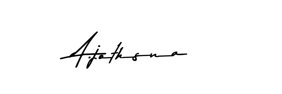How to make A.jothsna name signature. Use Asem Kandis PERSONAL USE style for creating short signs online. This is the latest handwritten sign. A.jothsna signature style 9 images and pictures png