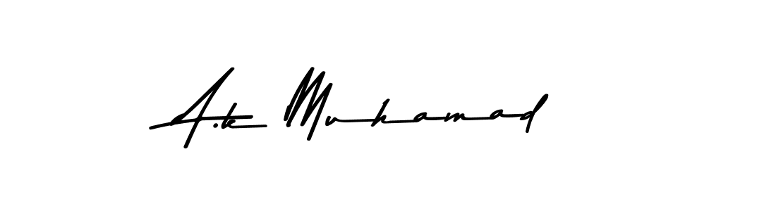 The best way (Asem Kandis PERSONAL USE) to make a short signature is to pick only two or three words in your name. The name A.k Muhamad include a total of six letters. For converting this name. A.k Muhamad signature style 9 images and pictures png